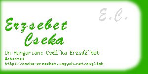 erzsebet cseka business card